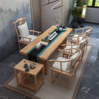 新中式茶台套装功夫泡茶桌实木茶椅办公室茶桌椅组合阳台简约现代