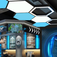 创意蜂巢吸顶灯led六边形灯几何灯饰健身房简约时尚现公室灯