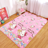 卡通法莱绒加厚宝宝爬行垫游戏儿童防滑地垫秋冬瑜伽垫小象KT猫