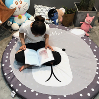 棉质儿童ins卡通动物造型防滑圆形地垫可拆洗宝宝游戏卧室垫