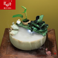 匠心坊陶瓷流摆件雾化加湿器客厅办公室内风桌面喷泉装饰品