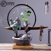 家居流器电视柜招财禅意小摆件陶瓷喷泉办公室客厅创意生日