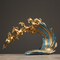 美式复古创意马到成功招财摆件家居饰品办公室书房软装饰品