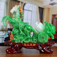 马上财马摆件风招财马拉白菜办公室家居装饰品店铺开业礼品