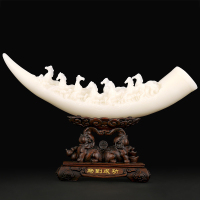 中式象牙摆件 招财酒柜玄关博古架装饰品创意刻办公室桌面摆设