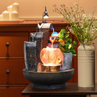 流摆件风招财喷泉转运球办公室桌面鱼缸家居装饰开业礼品