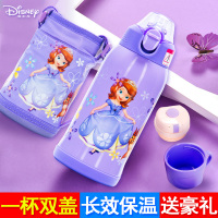 迪士尼儿童保温杯带吸管杯子幼儿园防摔杯男女童便携小学生壶