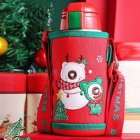 韩国杯具熊正品儿童保温杯壶带吸管两用宝宝学生杯子圣诞款礼品