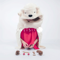 原创设计 Molisii茉莉絲 小熊披风毯 空毯披风斗篷抱枕创意