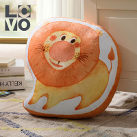 LOVO家纺抱枕罗莱生活出品床品可爱嘟嘟狮异形抱枕靠垫靠枕含芯