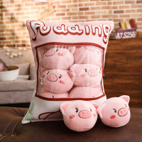 日本ins一袋小猪零食抱枕毛绒玩具玩偶娃娃红女生日圣诞节