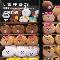 韩国正品LINE FRIENDS正版布朗熊公仔毛绒抱枕午睡枕靠枕