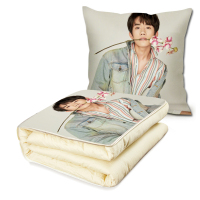 diy定制易烊千玺双面照片汽车用抱枕被子两用冬办公室可折叠毯子