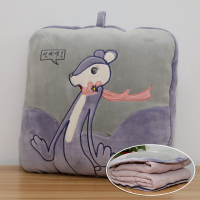 抱枕被子两用办公室午睡枕多功能枕头被折叠毯小鹿靠枕空被