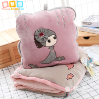 菲儿少女心羽绒棉抱枕被子两用棉布秋季空被午睡毯子新年女