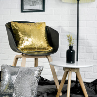 起贝红抱枕魔术变色亮片靠枕diy金银色鱼鳞北欧ins少女风靠垫