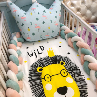 儿童抱枕睡觉抱枕丹麦打结抱枕ins打结抱枕线长条编织DIY儿童床围