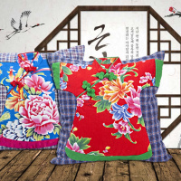 原创中式原创手工旗袍式办公室沙全棉抱枕套/靠垫套民族风45