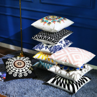 全棉毛线刺绣花靠垫抱枕方垫芯 碎乳胶枕芯 方枕头