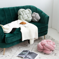 ins风北欧打结圆形抱枕靠垫 创意可爱沙家用卧室现代简约靠枕