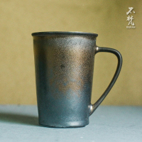 大容量马克杯陶瓷复古杯简约办公室创意带盖勺杯子鎏金情侣对杯