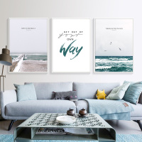 现代简约海边风景装饰画北欧清新海鸥飞鸟挂画餐厅卧室灯塔墙壁画