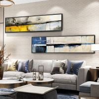现代简约横幅抽象油画卧室床头装饰画客厅沙背景墙挂画北欧壁画