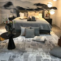 土耳其进口纯色轻奢灰色地毯北欧风现代简约客厅茶几卧室ins地毯