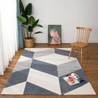 北欧丹麦时光地毯 灰色白色加厚地毯卧室满铺 床边房间长方形家用