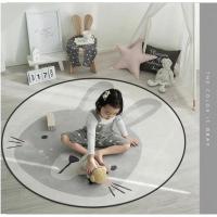 卡通可爱圆形地毯儿童房卧室床边加厚地毯ins风儿童爬爬垫可洗
