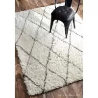Beni Ourain Carpet北欧手工地毯摩洛哥菱形线条黑白菱格纹客厅毯