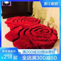恒亚斯地毯3D双玫瑰花形地毯现代简约玄关茶几卧室床边电脑椅地毯