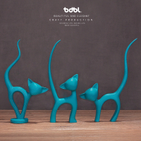 三只猫摆件北欧风格现代简约时尚创意家居装饰品客厅电视柜工艺品