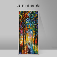 昌巨 纯手绘油画 现代简约抽象北欧风格玄关走道装饰画