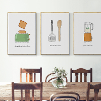 蔬食记 餐厅装饰画现代简约饭厅挂画北欧小清新厨房墙画创意壁画
