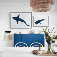 大鱼宙 小鱼绘原创北欧客厅沙背景墙装饰画简约卧室挂画床头画