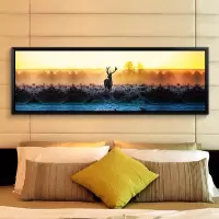 温馨卧室床头挂画单幅北欧装饰画现代简约客厅沙背景墙横幅挂画