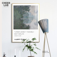 莫奈艺术海报塞纳河晨光北欧海报装饰画ins进口金属客厅壁画挂画