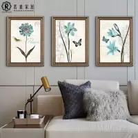美式植物装饰画客厅北欧风格大气餐厅挂画高档现代简约田园三联画
