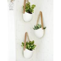 美式陶瓷花器挂件装饰创意壁挂培简约垂挂墙花盆仿真多肉花蓝