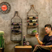 复古工业风铁艺酒架壁挂酒柜酒架创意客厅餐厅墙上悬挂置物架装饰