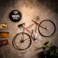 创意复古工业风铁艺自行车壁挂甜品奶茶店装饰背景墙餐厅墙面挂件