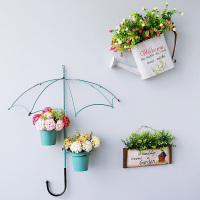 美式铁艺壁挂花盆客厅阳台花架咖啡厅店铺创意墙面装饰墙上挂件