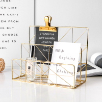 北欧墙上铁艺书架金色置物架客厅创意家居墙壁杂志收纳架墙面壁挂