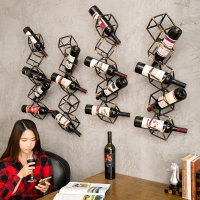 美式复古创意铁艺悬挂红酒葡萄酒架壁挂客厅酒吧吧台餐厅墙面装饰