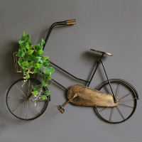复古小清新挂式花篮壁挂客厅奶茶店女装店墙壁装饰铁艺自行车饰品