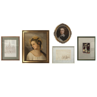 皇室荣光 金色复古文艺壁画沙背景墙装饰画欧式人物客厅组合画