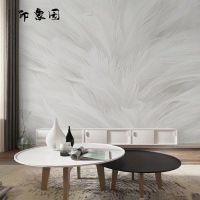 北欧创意无纺布墙纸现代简约羽毛客厅沙壁纸电视背景墙定制壁画