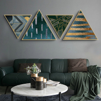 光影知年 现代简约客厅装饰画轻奢抽象三角形挂画沙背景墙墙画