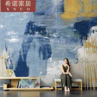 北欧手绘涂鸦抽象复古艺术创意壁纸客厅电视背景墙纸沙无缝壁画